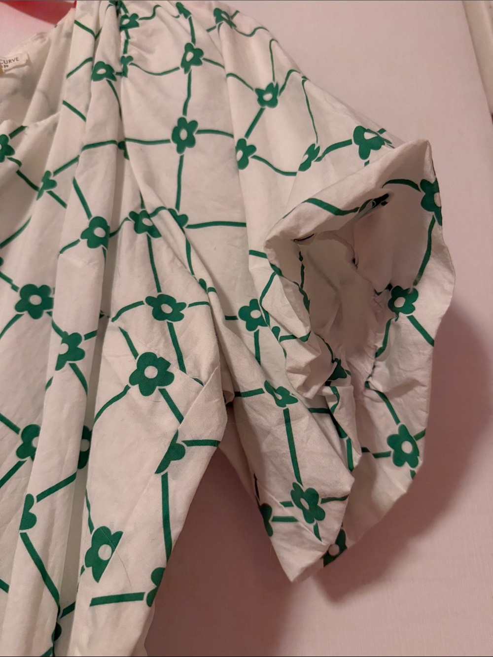ASOS Curve White Green Floral Trellis Midi Dress Plus 20 Prep Tennis Mod Cotton - Picture 10 of 16